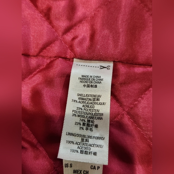 Juicy Couture Black Tweed Moto Jacket with Gold Zippers And Pink Quilted Lining. - Picture 12 of 15